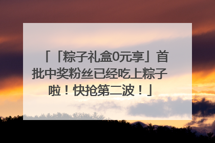 「粽子礼盒0元享」首批中奖粉丝已经吃上粽子啦！快抢第二波！