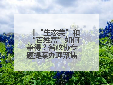 “生态美”和“百姓富”如何兼得？省政协专题提案办理聚焦共富绿色引擎