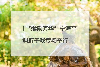 “缑韵芳华”宁海平调折子戏专场举行
