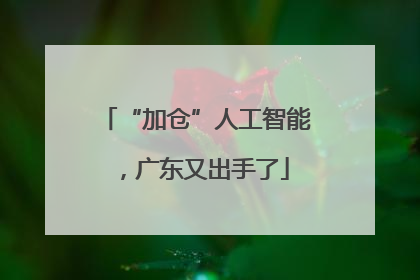 “加仓”人工智能，广东又出手了