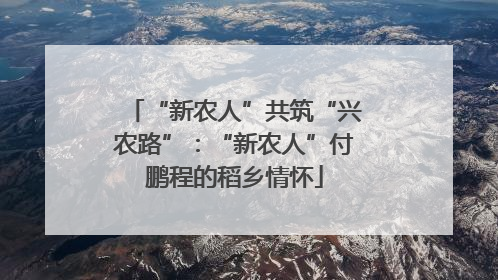 “新农人”共筑“兴农路”：“新农人”付鹏程的稻乡情怀