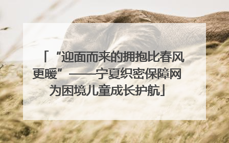 “迎面而来的拥抱比春风更暖”——宁夏织密保障网为困境儿童成长护航