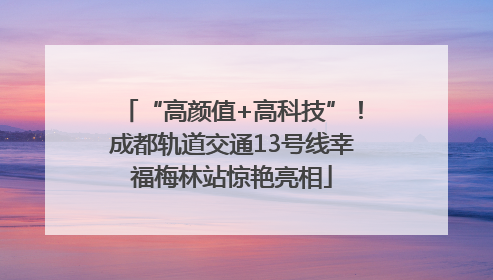 “高颜值+高科技”！成都轨道交通13号线幸福梅林站惊艳亮相