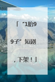 “1胎99子”短剧，下架！