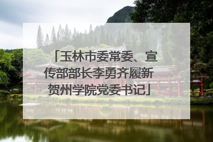 玉林市委常委、宣传部部长李勇齐履新贺州学院党委书记