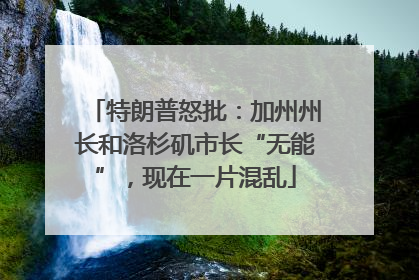 特朗普怒批：加州州长和洛杉矶市长“无能”，现在一片混乱