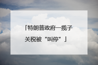 特朗普政府一揽子关税被“叫停”