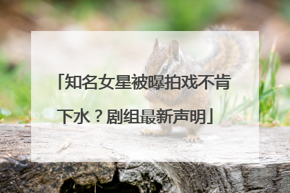 知名女星被曝拍戏不肯下水？剧组最新声明