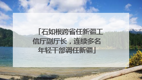 石如根跨省任新疆工信厅副厅长，连续多名年轻干部调任新疆