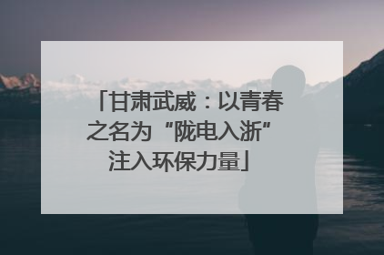 甘肃武威：以青春之名为“陇电入浙”注入环保力量