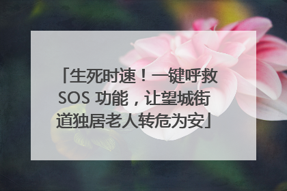 生死时速！一键呼救 SOS 功能，让望城街道独居老人转危为安