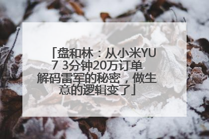 盘和林：从小米YU7 3分钟20万订单解码雷军的秘密，做生意的逻辑变了