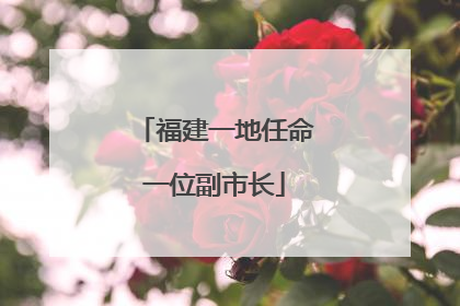 福建一地任命一位副市长