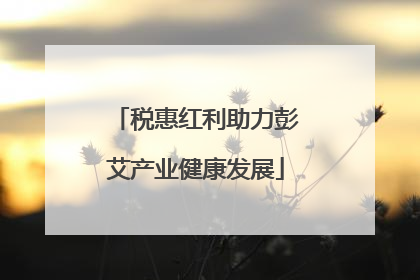 税惠红利助力彭艾产业健康发展