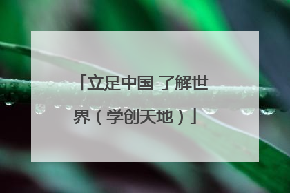 立足中国 了解世界（学创天地）