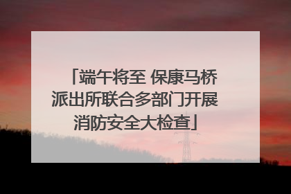 端午将至 保康马桥派出所联合多部门开展消防安全大检查
