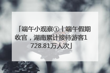 端午小观察③丨端午假期收官，湖南累计接待游客1728.81万人次