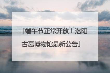 端午节正常开放！洛阳古墓博物馆最新公告