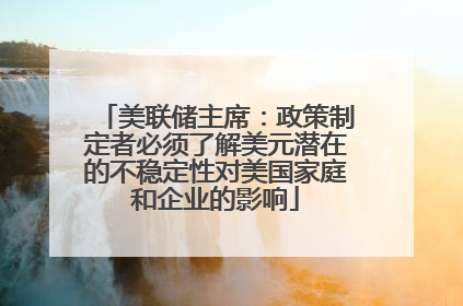 美联储主席：政策制定者必须了解美元潜在的不稳定性对美国家庭和企业的影响