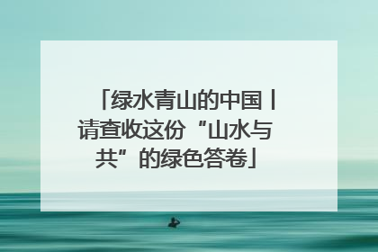 绿水青山的中国丨请查收这份“山水与共”的绿色答卷