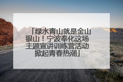 绿水青山就是金山银山！宁波奉化这场主题宣讲训练营活动掀起青春热潮