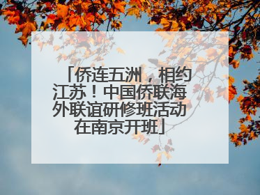 侨连五洲，相约江苏！中国侨联海外联谊研修班活动在南京开班