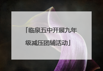 临泉五中开展九年级减压团辅活动