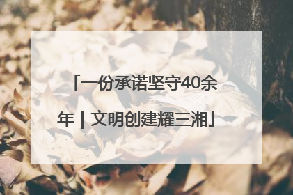 一份承诺坚守40余年｜文明创建耀三湘