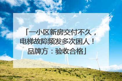 一小区新房交付不久，电梯故障频发多次困人！品牌方：验收合格