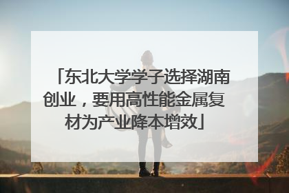 东北大学学子选择湖南创业，要用高性能金属复材为产业降本增效