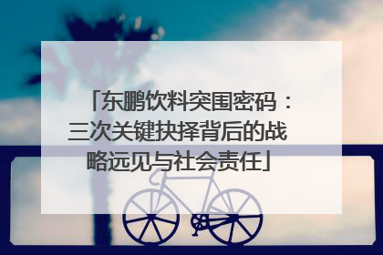 东鹏饮料突围密码：三次关键抉择背后的战略远见与社会责任