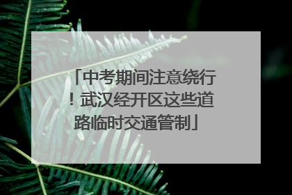 中考期间注意绕行！武汉经开区这些道路临时交通管制