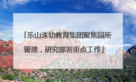 乐山洙幼教育集团聚焦园所管理，研究部署重点工作