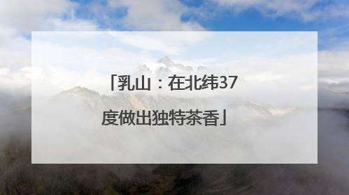 乳山：在北纬37度做出独特茶香