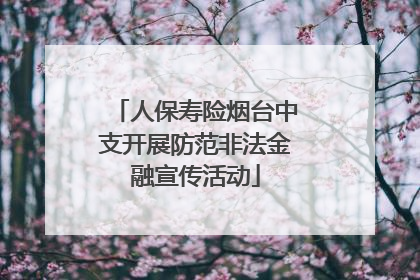 人保寿险烟台中支开展防范非法金融宣传活动