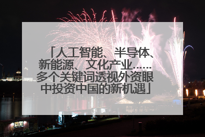 人工智能、半导体、新能源、文化产业……多个关键词透视外资眼中投资中国的新机遇