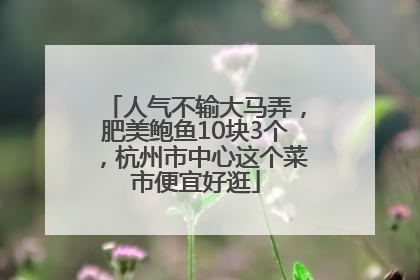 人气不输大马弄，肥美鲍鱼10块3个，杭州市中心这个菜市便宜好逛