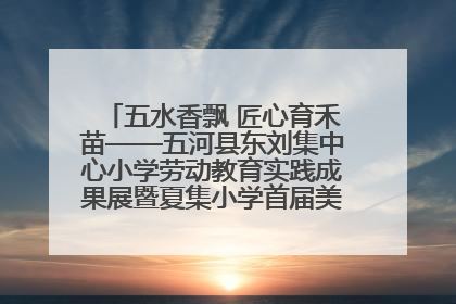 五水香飘 匠心育禾苗——五河县东刘集中心小学劳动教育实践成果展暨夏集小学首届美食节盛大举行