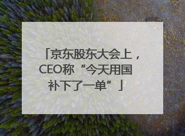 京东股东大会上，CEO称“今天用国补下了一单”