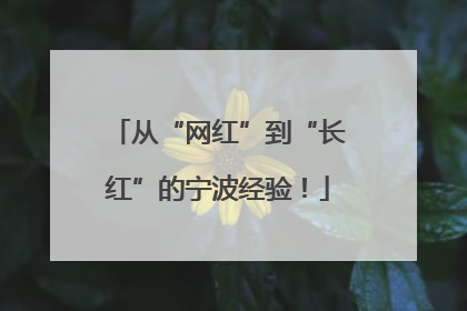 从“网红”到“长红”的宁波经验！