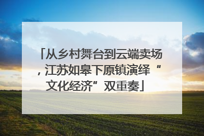 从乡村舞台到云端卖场，江苏如皋下原镇演绎“文化经济”双重奏
