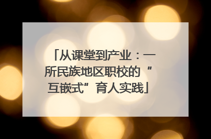 从课堂到产业：一所民族地区职校的“互嵌式”育人实践