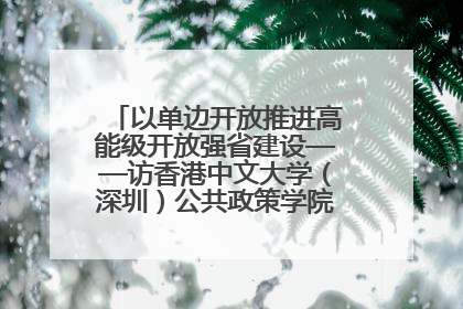 以单边开放推进高能级开放强省建设——访香港中文大学（深圳）公共政策学院院长郑永年
