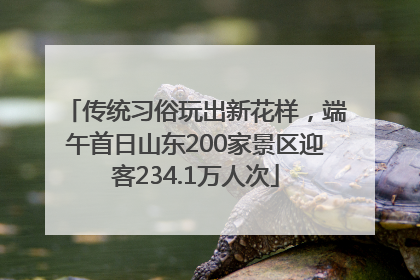 传统习俗玩出新花样，端午首日山东200家景区迎客234.1万人次