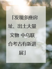 发现多座房址、出土大量文物 中乌联合考古有新进展