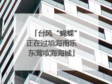 台风“蝴蝶”正在过境海南乐东莺歌海海域