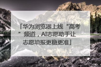 华为浏览器上线“高考”频道，AI志愿助手让志愿填报更稳更准