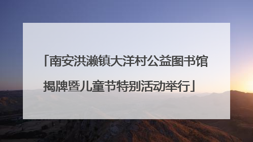 南安洪濑镇大洋村公益图书馆揭牌暨儿童节特别活动举行