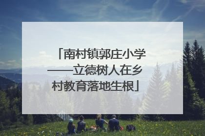南村镇郭庄小学——立德树人在乡村教育落地生根