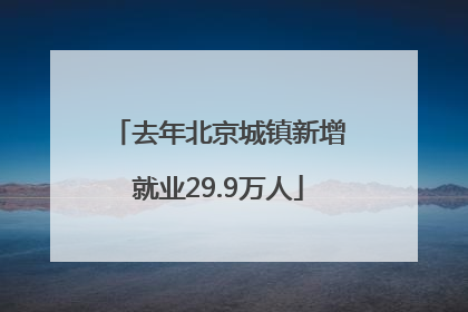 去年北京城镇新增就业29.9万人